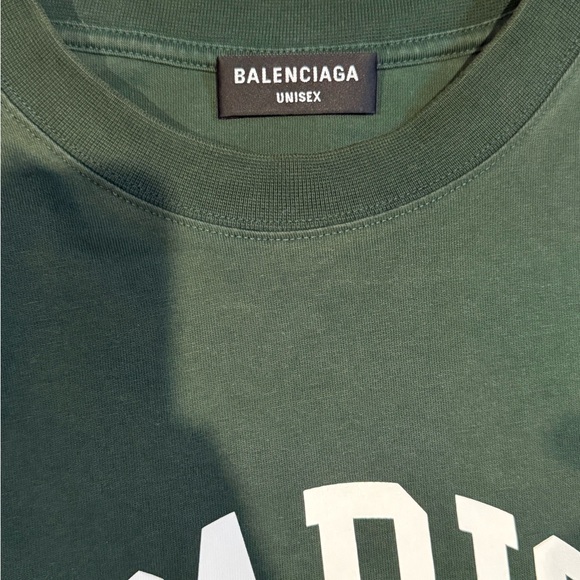 Balenciaga Dark Green Paris Tee - Picture 2 of 4